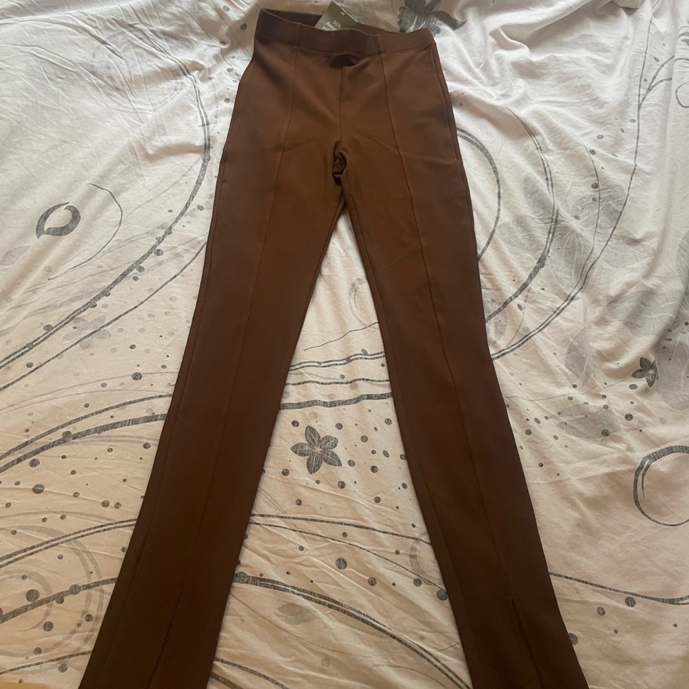 Chocolate Brown Tailored-Casual Stretch Pants